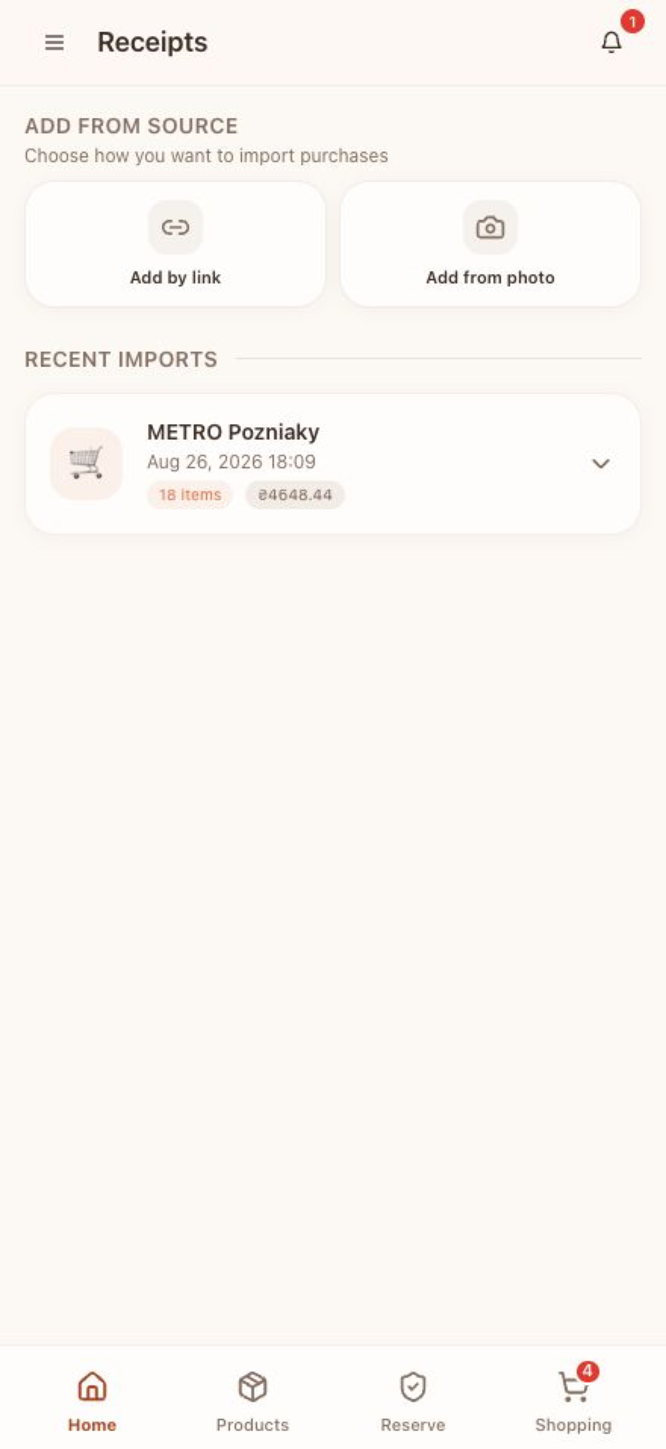 Komora - Pantry Inventory, Expiry and Reserve Tracker